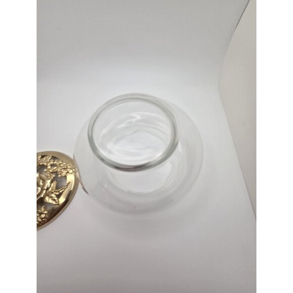 Pewter Top Glass Potpourri Jar Rose Design Canada 1988 - Picture 7 of 7